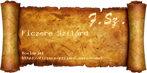 Ficzere Szilárd névjegykártya